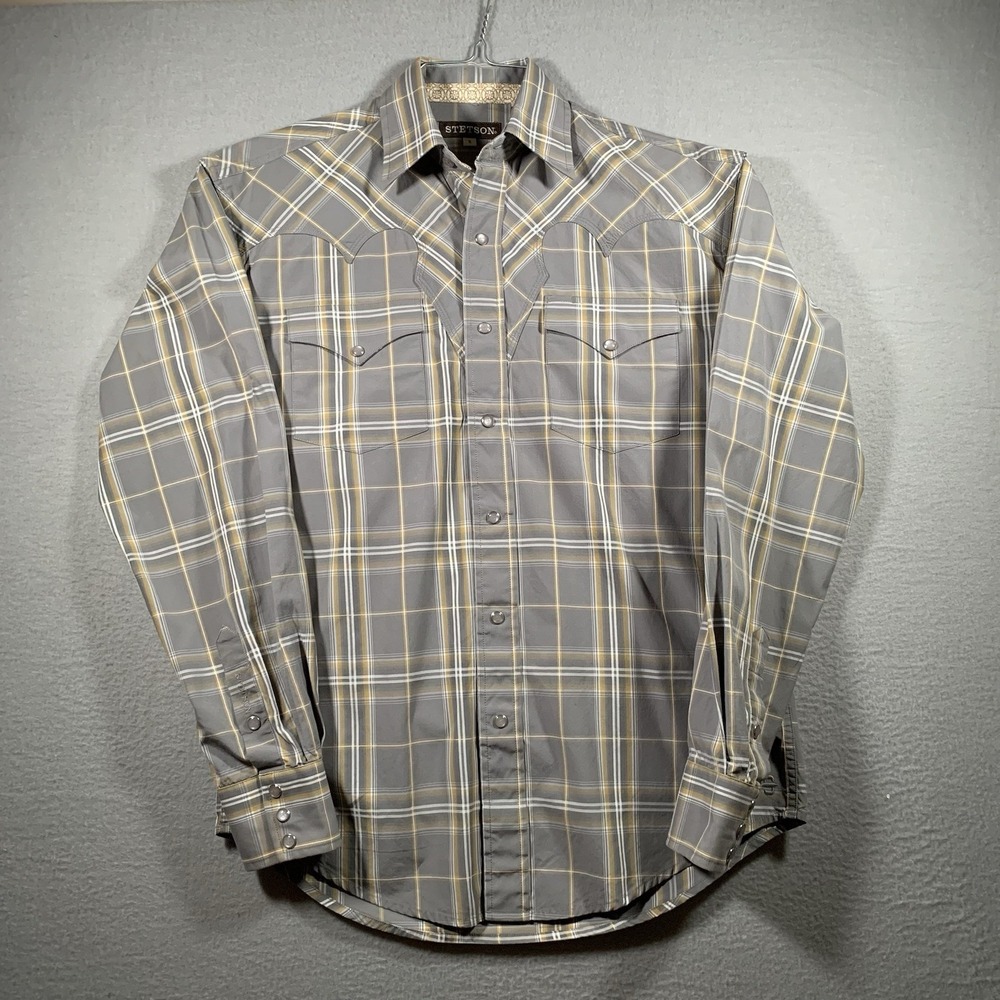 Stetson Western Shirt Mens Ombre Plaid L/S‎ Brown Style: 11-001-0478-5006 GY
